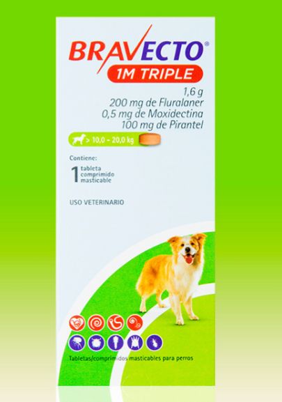 BRAVECTO TRIPLE 1 MES 10-20 KG