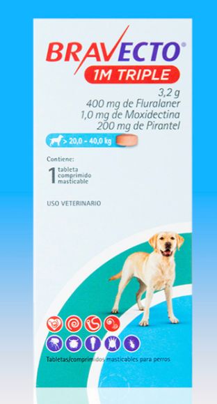 BRAVECTO TRIPLE 1 MES 20-40 KG