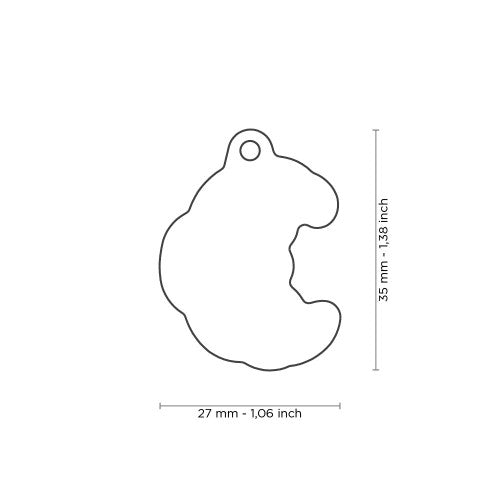 PLACA DE IDENTIFICACION FORMA DE CROISSANT PARA MASCOTAS