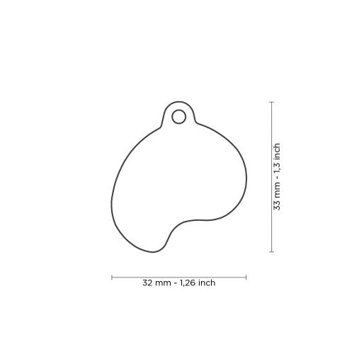 PLACA DE IDENTIFICACION FORMA DE CARNE (STEAK)