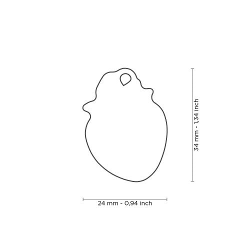 PLACA DE IDENTIFICACION EN FORMA DE FRESA