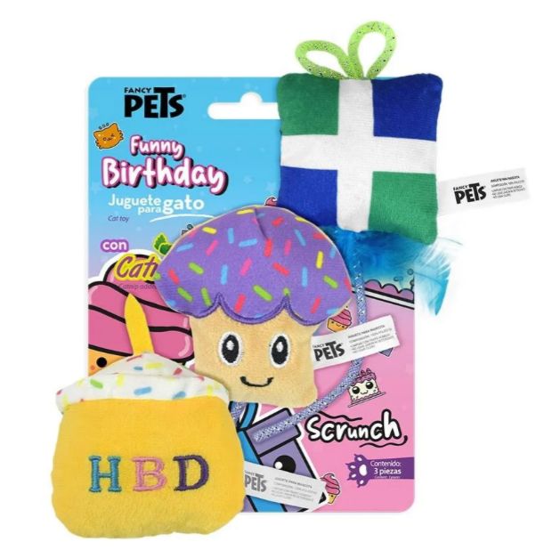 JUGUETE P/GATO FUNNY BIRTHDAT C/CATNIP