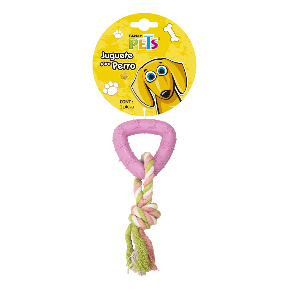 JUGUETE CUERDA C/TRIANGULO DE CAUCHO