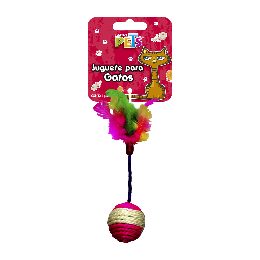JUGUETE PELOTA C/PLUMAS