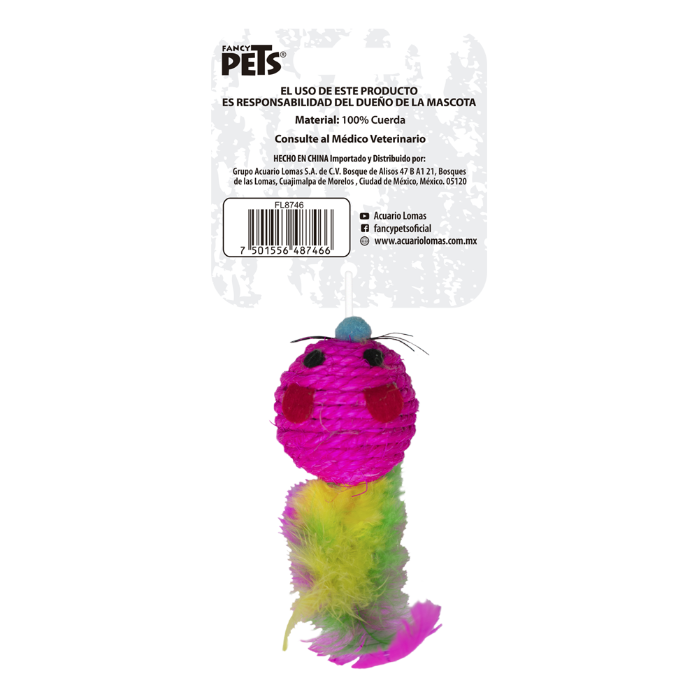 JUGUETE RATON BOLA C/PLUMAS