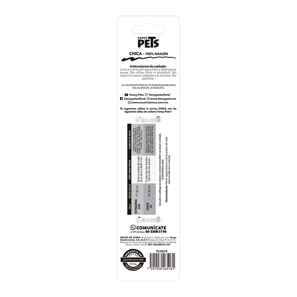CORREA CH GLASS P/PERRO