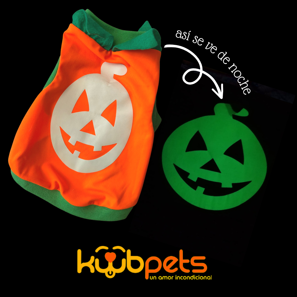 DISFRAZ DE CALABAZA BRILLA EN LA OSCURIDAD