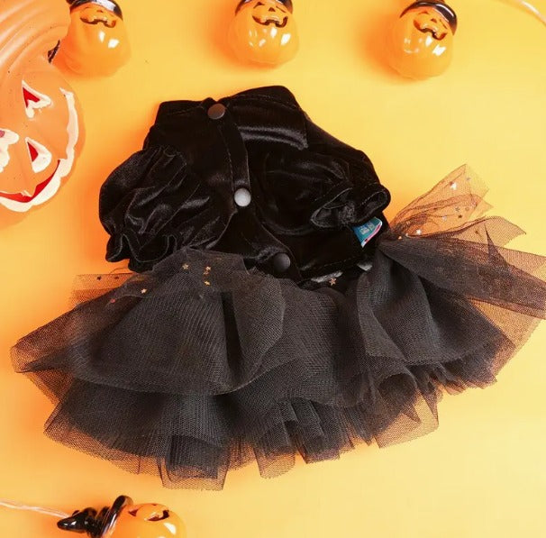 VESTIDO HEY BOO PARA PERRO DE HALLOWEEN