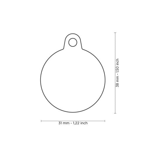 PLACA DE IDENTIFICACION EN FORMA DE CIRCULO PARA MASCOTAS