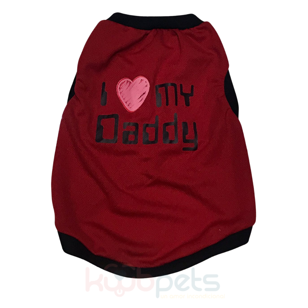 PLAYERA PARA MASCOTA ESTAMPADO I LOVE MY DADDY