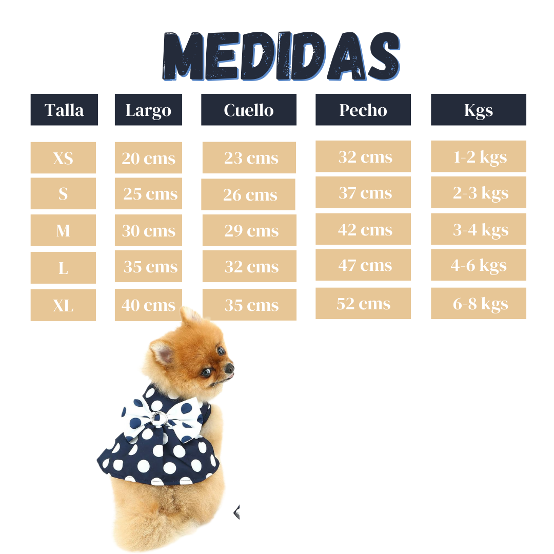 VESTIDO AZUL CON PUNTOS