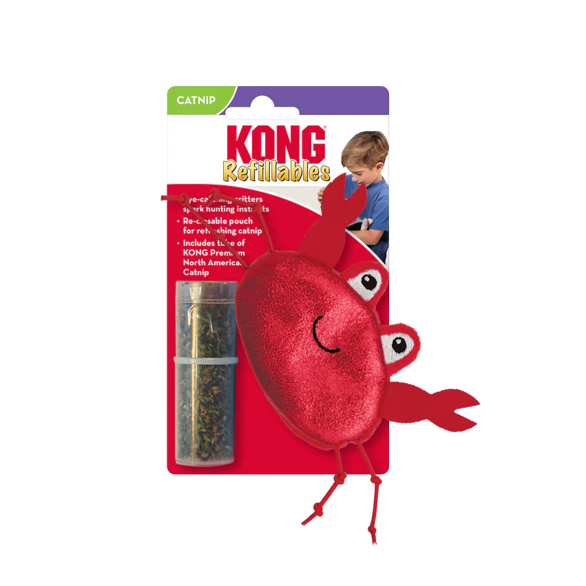 JUGUETE P/GATO RELLENABLE EN FORMA DE CANGREJO C/CATNIP