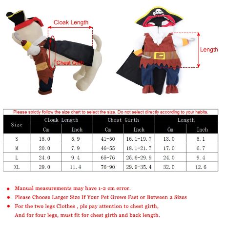 DISFRAZ DE HALLOWEEN PIRATA PARA PERRO