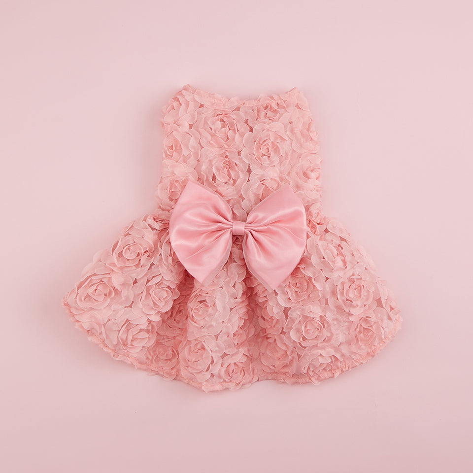 VESTIDO ROSA C/MOÑO