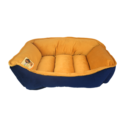 CAMA DOBLE VISTA CAPRI MOSTAZA MARINO