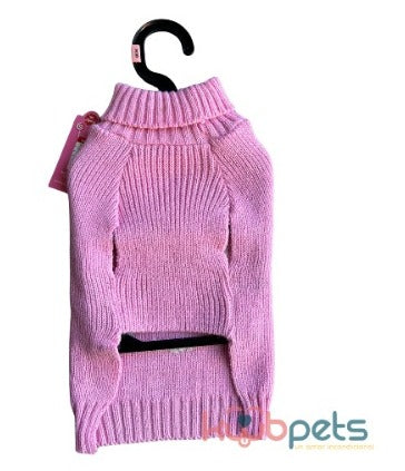 SUETER TEJIDO CON BASTON Y LENTEJUELA ROSA