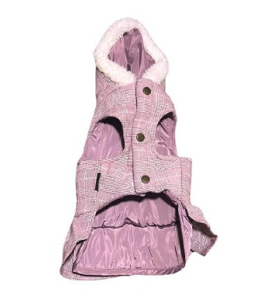 VESTIDO DE INVIERNO CON GORRA ROSA