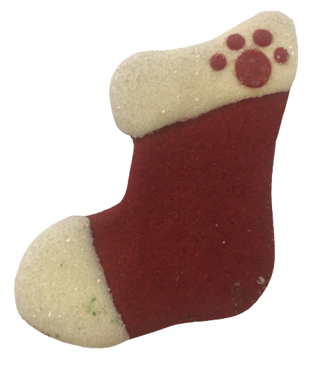 Galleta con forma de bota navideña