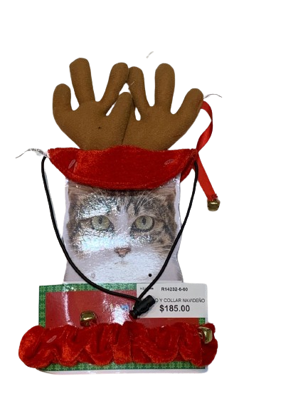 Gorro y collar navideño