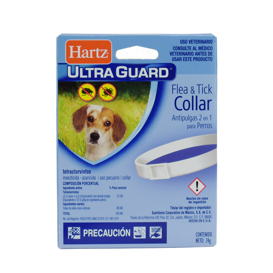COLLAR ANTIPULGAS PARA PERRO MEDIANO 2 EN 1 HARTZ