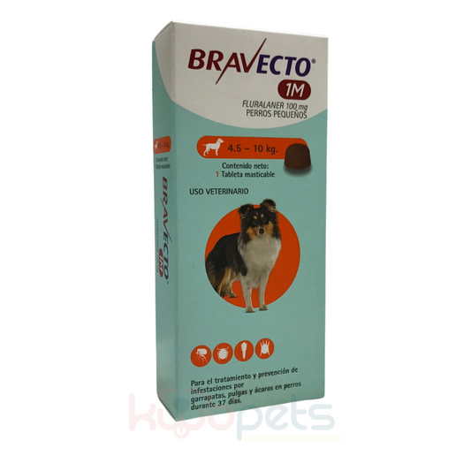 BRAVECTO TABLETA MASTICABLE PARA PERRO 4.5 A 10 KG