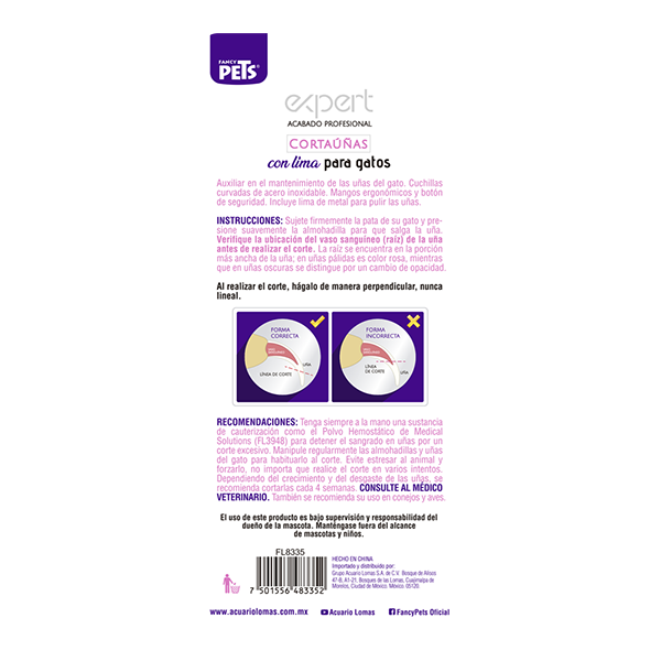 Corta uñas para gato con lima