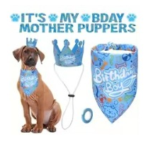 KIT CUMPLEAÑOS LETREROS AZULES IT MY BIRTHDAY MOTHER PUPPERS AZUL