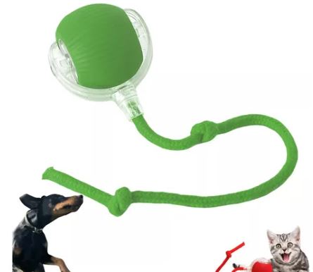 JUGUETE PARA PERRO PELOTA CON MOVIMIENTO COLOR VERDE