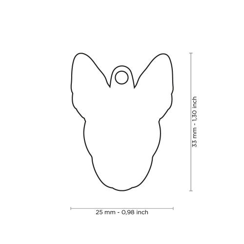 PLACA DE IDENTIFICACION BULL TERRIER BLANCO/NEGRO