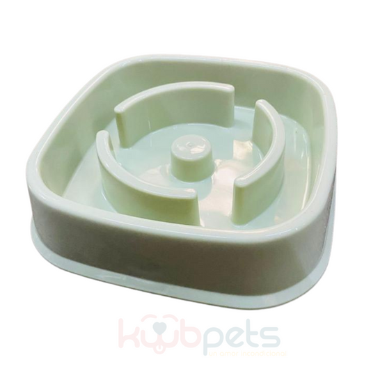 Plato de Plástico Cuadrado Alimentación Lenta Color Verde