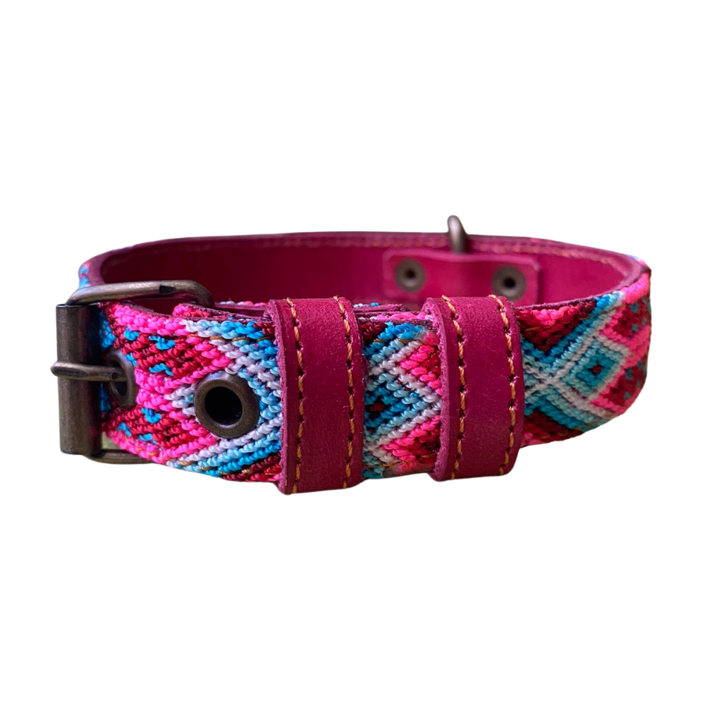 Collar Artesanal Tejido a Mano Chico Tonalidades Rosas