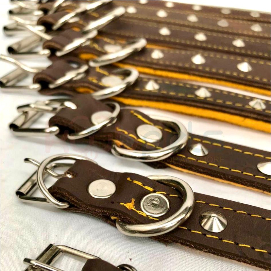 Collar de Piel con Fieltro y Estoperol