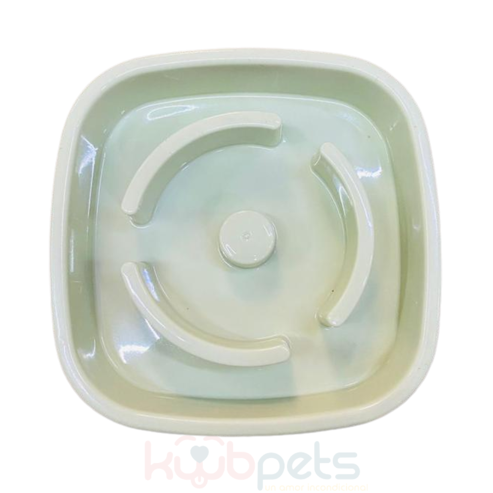 Plato de Plástico Cuadrado Alimentación Lenta Color Verde