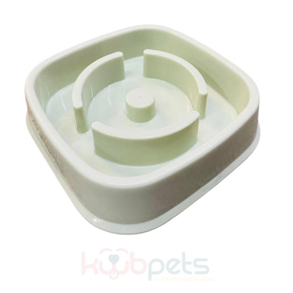 Plato de Plástico Cuadrado Alimentación Lenta Color Verde