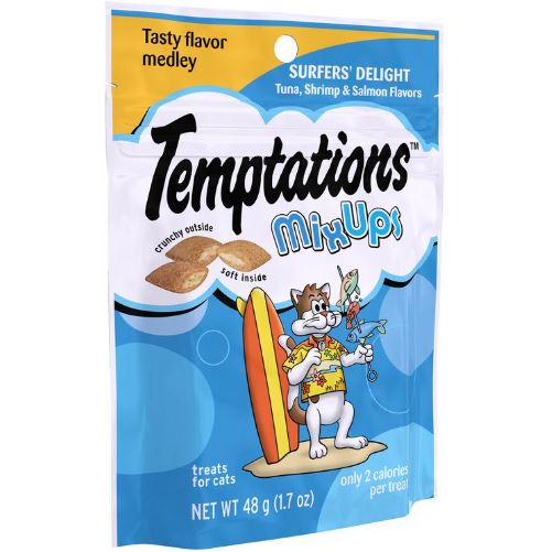 Premio para Gato Temptations Mixups 48 grs Sabor Atun, Salmon y Camaron