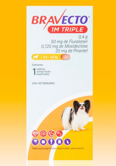 BRAVECTO TRIPLE 1 MES 2.5-5 KG