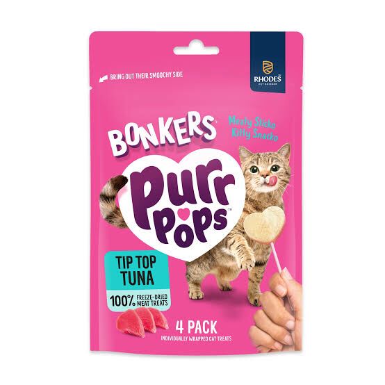 PALETA BONKERS PARA GATO SABOR TUNA BOLSA CON 4 PZS