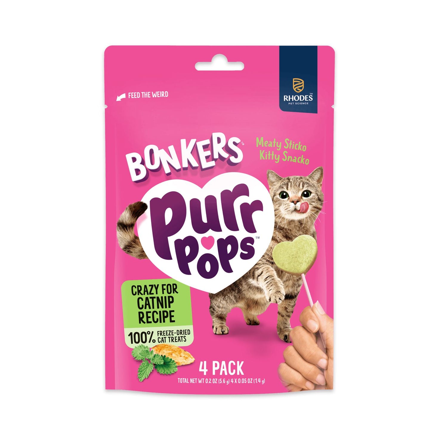 PALETA BONKERS PARA GATO SABOR TUNA BOLSA CON 4 PZS