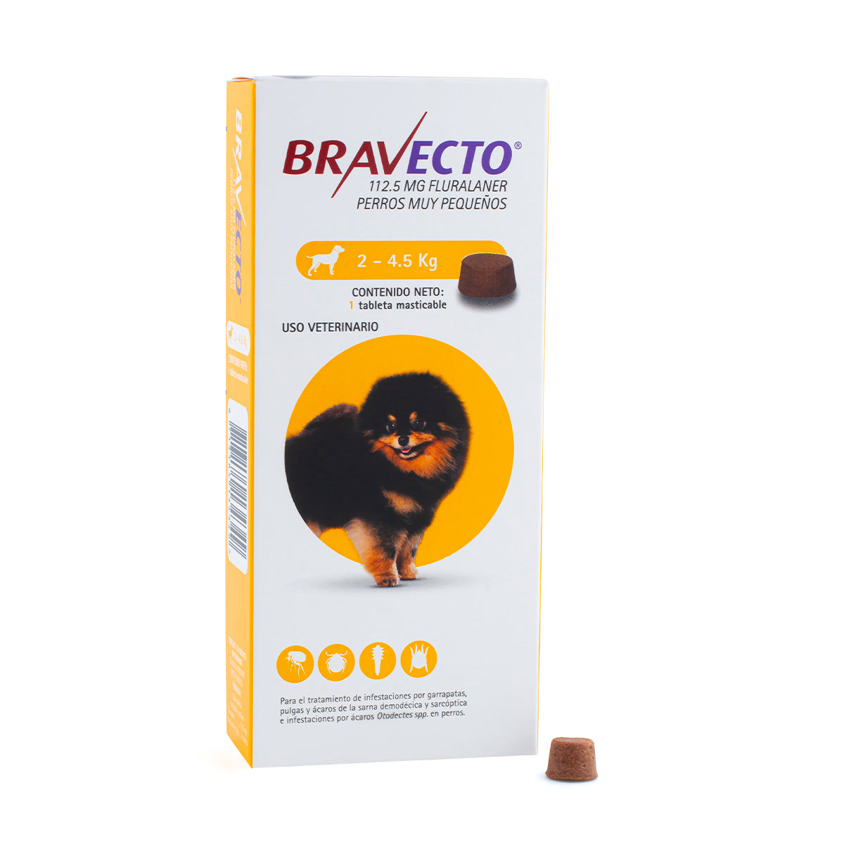 BRAVECTO CHEW TABLETA MASTICABLE PARA PERRO 2 A 4.5 KG