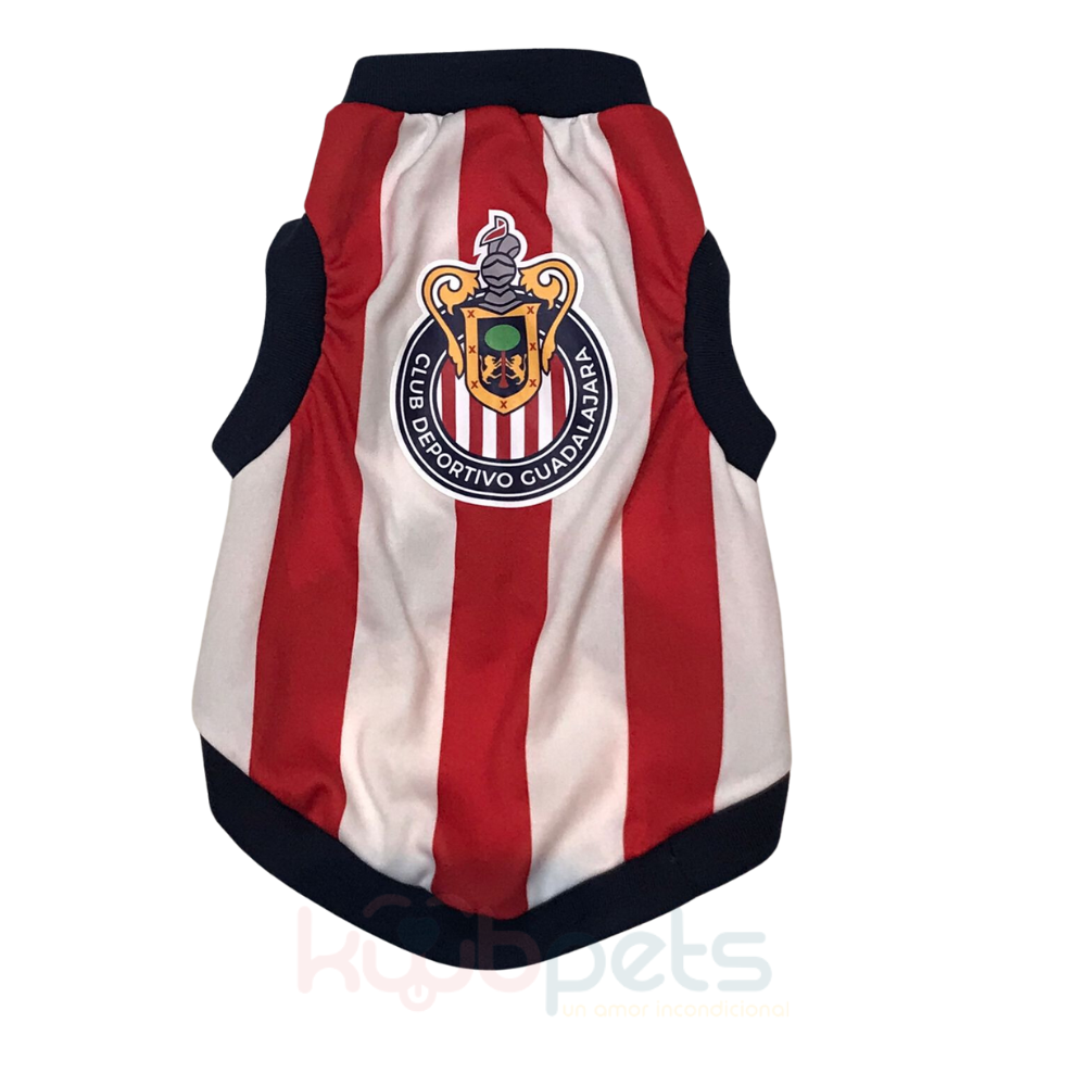 PLAYERA PARA MASCOTA EQUIPO DE FUTBOL CHIVAS