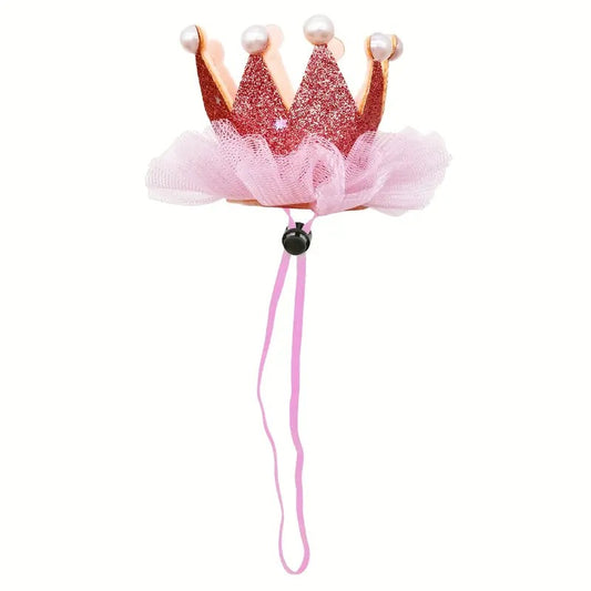 CORONA DE CUMPLEAÑOS COLOR ROSA PARA PERRO