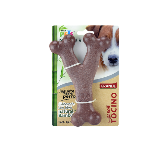 JUGUETE HUESO GDE TRIPLE DE BAMBU SABOR TOCINO