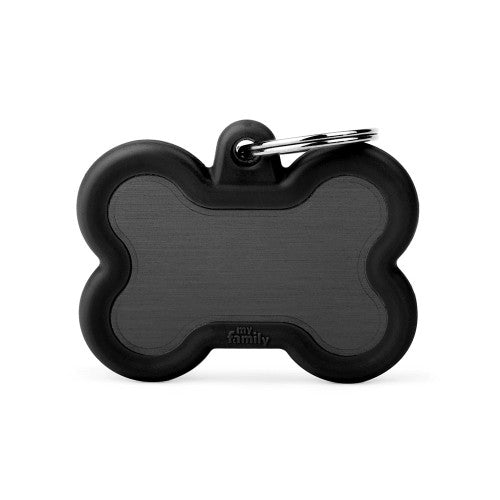 PLACA DE IDENTIFICACION HUESO CON GOMA PROTECTORA PARA MASCOTAS