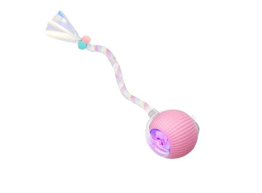 JUGUETE PARA PERRO PELOTA CON MOVIMIENTO COLOR ROSA