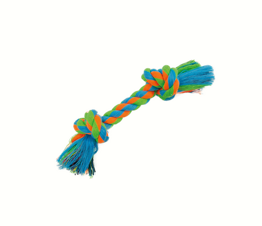 JUGUETE PARA PERRO HUESO DE HILO MULTICOLOR 8 CM