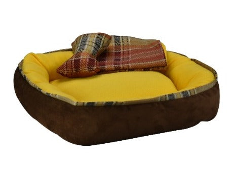 CAMA C/FRAZADA Y JUGUETE AMARILLA