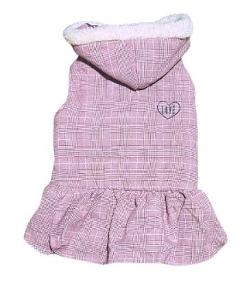 VESTIDO DE INVIERNO CON GORRA ROSA