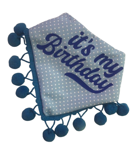 BANDANA HAPPY BIRTHDAY AZUL