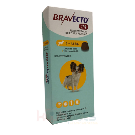 BRAVECTO CHEW TABLETA MASTICABLE PARA PERRO 2 A 4.5 KG