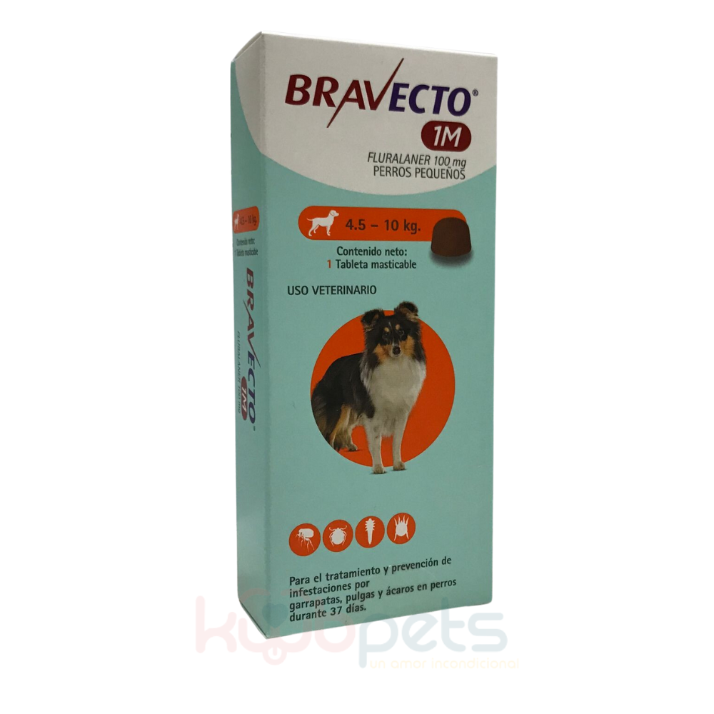 BRAVECTO CHEW TABLETA MASTICABLE PARA PERRO 4.5 A 10 KG